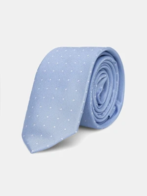 Calvin Klein krawat z dodatkiem jedwabiu kolor niebieski CK2111E005