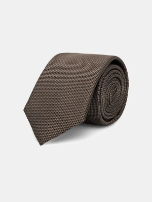 Calvin Klein krawat z domieszką jedwabiu kolor brązowy CK2111E002