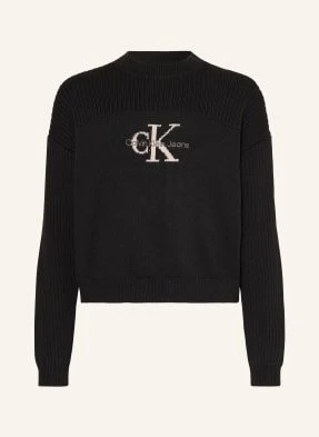 Calvin Klein Krótki Sweter schwarz