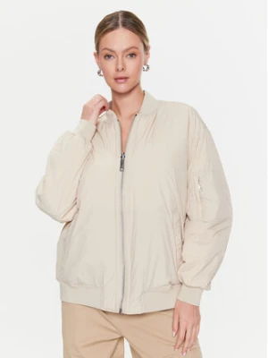 Calvin Klein Kurtka bomber Light Paded Quilt Bomber Jacket K20K205178 Écru Regular Fit Kremowy