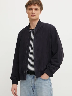 Calvin Klein kurtka bomber zamszowa granatowy