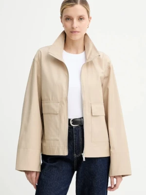 Calvin Klein kurtka kolor beżowy przejściowa LV044C528G