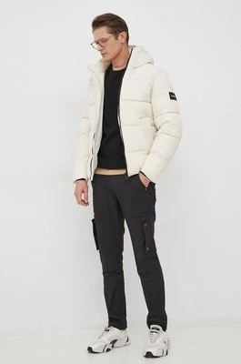 Calvin Klein kurtka męska kolor beżowy zimowa