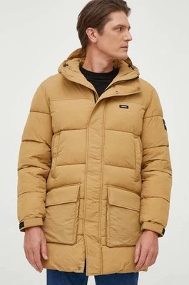 Calvin Klein kurtka męska kolor beżowy zimowa
