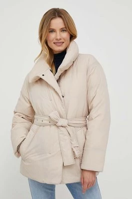 Calvin Klein kurtka puchowa damska kolor beżowy zimowa