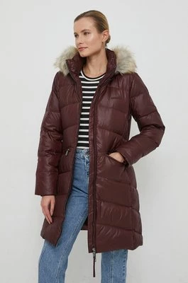 Calvin Klein kurtka puchowa damska kolor bordowy zimowa