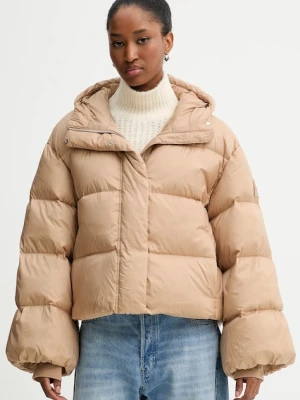 Calvin Klein kurtka puchowa kolor beżowy zimowa oversize LV044D525G