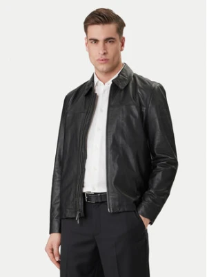 Calvin Klein Kurtka skórzana LV04LF423G Czarny Regular Fit