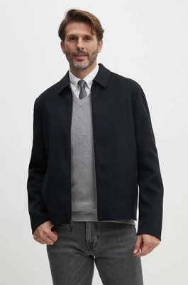 Calvin Klein kurtka wełniana kolor czarny przejściowa K10K114010