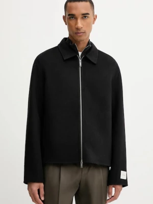 Calvin Klein kurtka z wełną kolor czarny przejściowa LV04LD427G