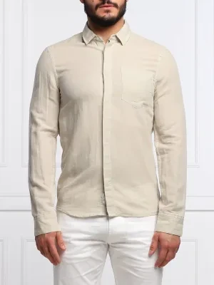 Calvin Klein Lniana koszula | Regular Fit