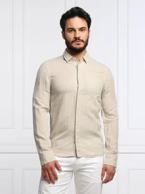 Calvin Klein Lniana koszula | Slim Fit