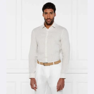 Calvin Klein Lniana koszula | Slim Fit