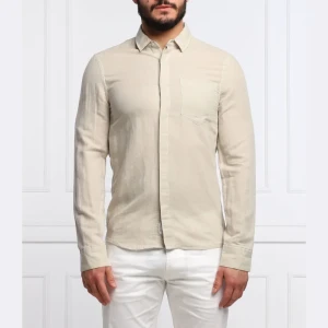Calvin Klein Lniana koszula | Slim Fit