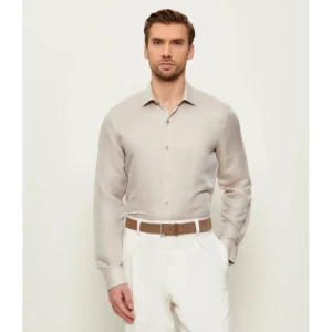 Calvin Klein Lniana koszula | Slim Fit