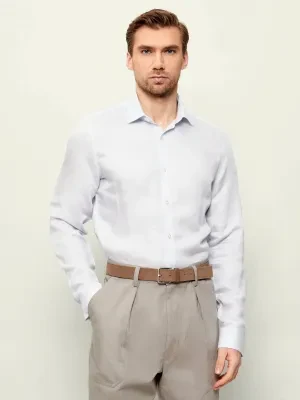 Calvin Klein Lniana koszula | Slim Fit