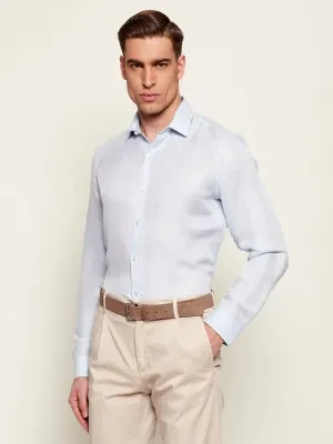 Calvin Klein Lniana koszula | Slim Fit