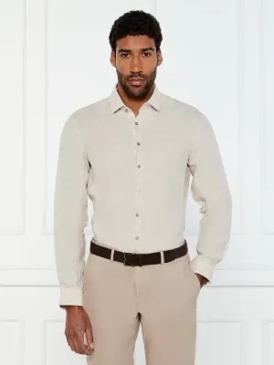 Calvin Klein Lniana koszula | Slim Fit