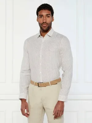 Calvin Klein Lniana koszula | Slim Fit