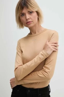 Calvin Klein longsleeve bawełniany kolor beżowy K20K207572