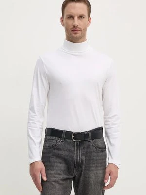 Calvin Klein longsleeve bawełniany kolor biały gładki