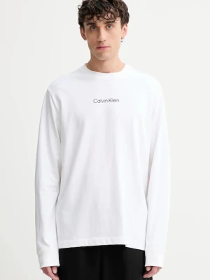 Calvin Klein longsleeve bawełniany kolor biały z nadrukiem LV04LD232G