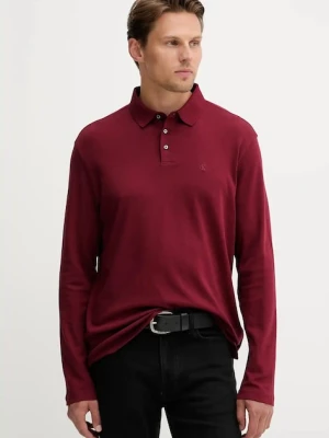 Calvin Klein longsleeve bawełniany kolor bordowy gładki LV040EM909