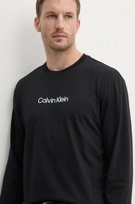 Calvin Klein longsleeve bawełniany kolor czarny z nadrukiem K10K112396