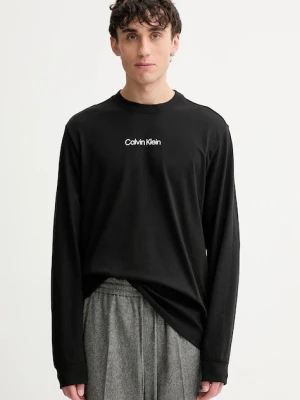 Calvin Klein longsleeve bawełniany kolor czarny z nadrukiem LV04LD232G