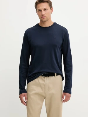 Calvin Klein longsleeve bawełniany kolor granatowy gładki LV04LD227G