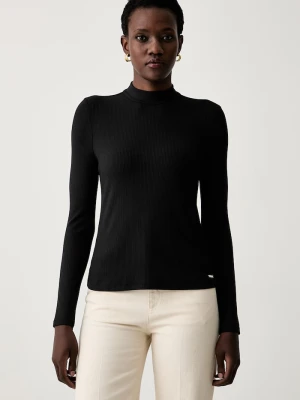 Calvin Klein longsleeve damski z modalem czarny