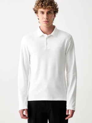 Calvin Klein longsleeve męski bawełniany biały