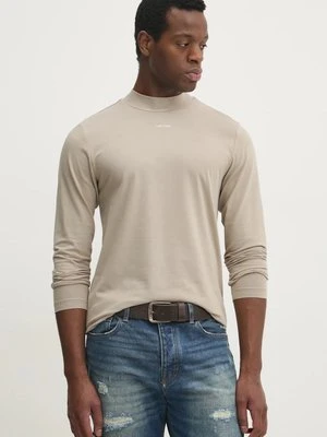 Calvin Klein longsleeve męski kolor beżowy gładki K10K113792