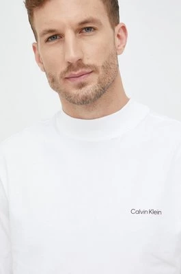 Calvin Klein longsleeve męski kolor biały gładki