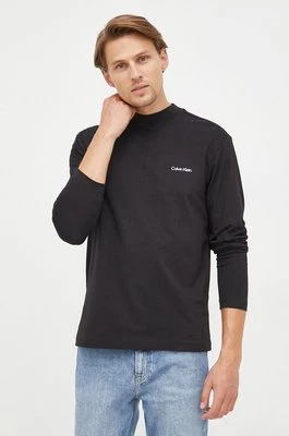 Calvin Klein longsleeve męski kolor czarny gładki