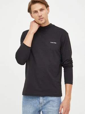 Calvin Klein longsleeve męski kolor czarny gładki