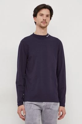 Calvin Klein longsleeve męski kolor granatowy gładki