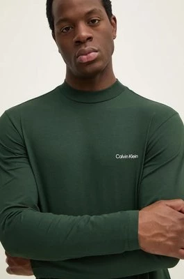 Calvin Klein longsleeve męski kolor zielony z nadrukiem K10K110179