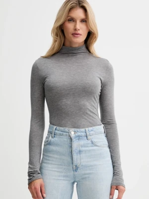 Calvin Klein longsleeve z dodatkiem wełny kolor szary z półgolfem LV044D239G