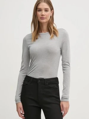 Calvin Klein longsleeve z domieszką wełny kolor szary K20K208094