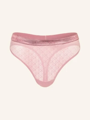 Calvin Klein Majtki Z Wysokim Stanem Icon Lace Metallic rosa