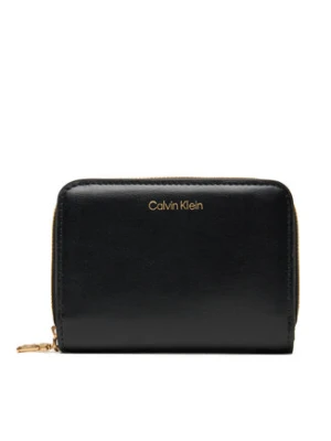 Calvin Klein Mały Portfel Damski Ck Medium Flap Zip Around LV04F1075G Czarny