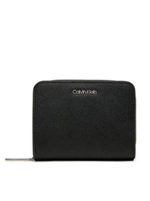 Calvin Klein Mały Portfel Damski Ck Must Md Zip Around_Caviar K60K612831 Czarny