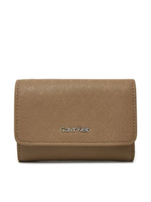 Calvin Klein Mały Portfel Damski Ck Must Small Trifold_Mono K60K612829 Beżowy