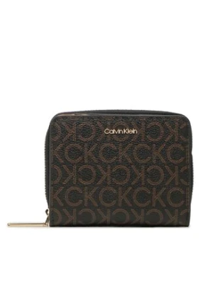 Calvin Klein Mały Portfel Damski Ck Must Z/A Wllt W/Flap Md Mono K60K608910 Brązowy