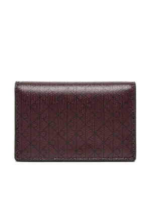 Calvin Klein Mały Portfel Damski Emblem Aop Accordion Cardcase LV04F1083G Bordowy