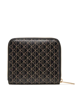 Calvin Klein Mały Portfel Damski Emblem Aop Square Zip Around LV04F1089G Czarny