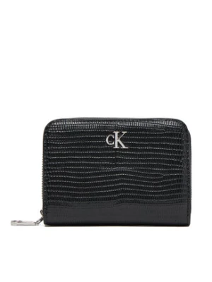 Calvin Klein Mały Portfel Damski Lizard Embossed Lthr Med Flap Zi LV04F1067G Czarny