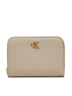 Calvin Klein Mały Portfel Damski Minimal Monogrm Lthr Med Flap Zi LV04F1064G Brązowy