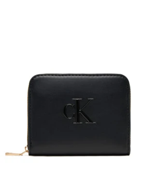 Calvin Klein Mały Portfel Damski Raised Ck Medium Zip LV04F1026G Czarny